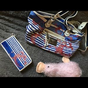 Large Nautical Coach Poppy Bag w/ Matching Wallet
